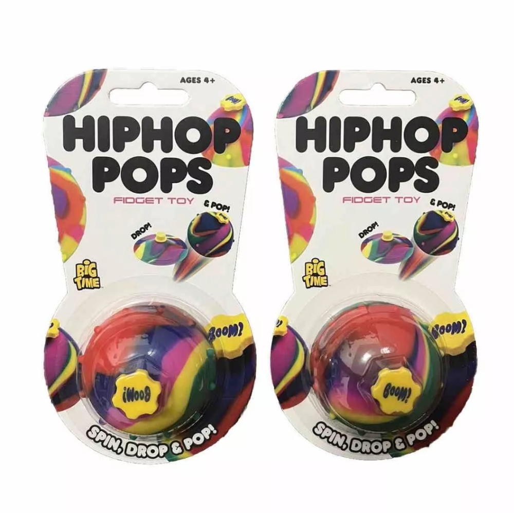 2 Pack Hip Hop Pops Fidget Toy Bouncing Bowl Multi Color Viral Jumping Ball New